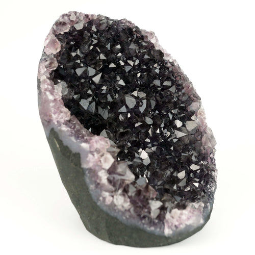 Amethyst Dark Purple Crystals Geode Natural Mineral Specimen  # B 4647
