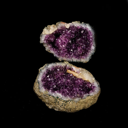 Amethyst Geode with Calcite Unopened Natural Mineral Specimen  # B 5226