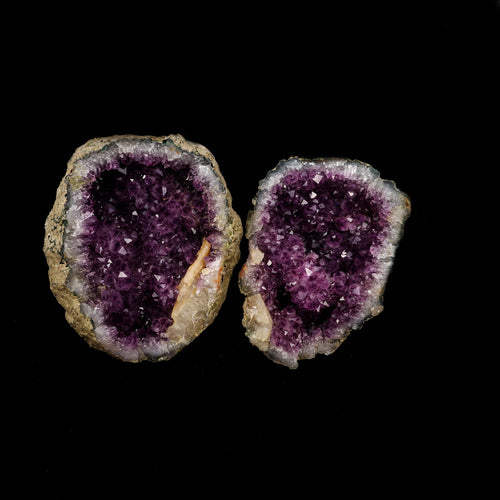 Amethyst Geode with Calcite Unopened Natural Mineral Specimen  # B 5226