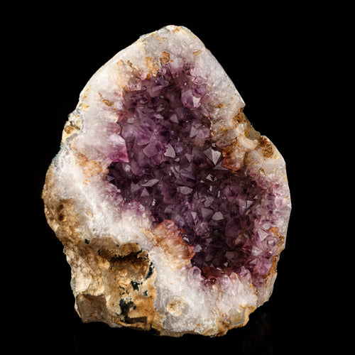 Amethyst Sparkling Crystals Geode in Half Self Standing Natural Mineral Specimen # B 6276