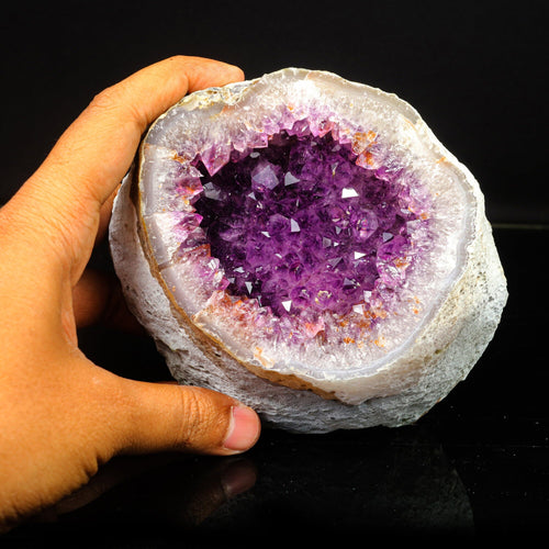 Amethyst Sparkling Crystals Geode in two Half's Natural Mineral Specimen # B 6780