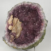 Amethyst Sparkling Crystals with Calcite Geode in two Halfs Natural Mineral Specimen # B 5801