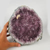 Amethyst Sparkling Crystals with Calcite Geode in two Halfs Natural Mineral Specimen # B 5801