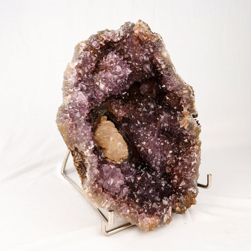 Amethyst Sparkling Crystals with Calcite Natural Mineral Specimen # B 5534