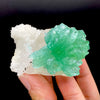 Rare Green Apophyllite Spray on Calcite | Natural Indian Mineral Specimen from Jalgaon DK87