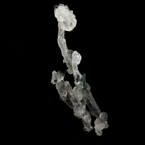 Apophyllite Crystals on Sparkling MM Quartz Stalactite Natural Mineral Specimen # B 6079