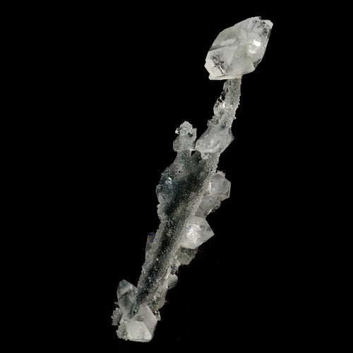 Apophyllite Crystals on Sparkling MM Quartz Stalactite Natural Mineral Specimen # B 6079