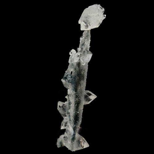 Apophyllite Crystals on Sparkling MM Quartz Stalactite Natural Mineral Specimen # B 6079