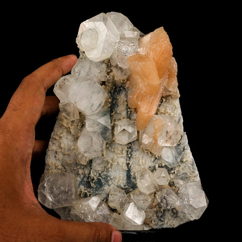 Apophyllite Cubes with Stilbite and Chalcedony Natural Mineral Specimen # B 5910