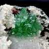 Rare Deep Green Apophyllite Flower with Red Stilbite on Calcite & Chalcedony | Old School Savda Quarry Zeolite Specimen, India DK103