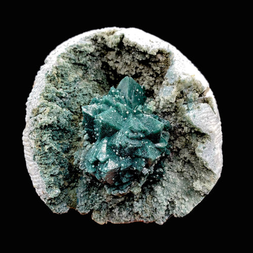 Brilliant Huge Marshy Green Apophyllite Flower with Celadonite & Chalcedony | Raw Indian Zeolite Mineral Specimen from Jalgaon DK131