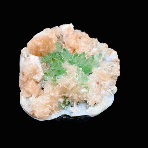 Top Collector Deep Green Apophyllite with Stilbite Cluster | Rare Indian Zeolite Mineral Specimen from Jalgaon DK82
