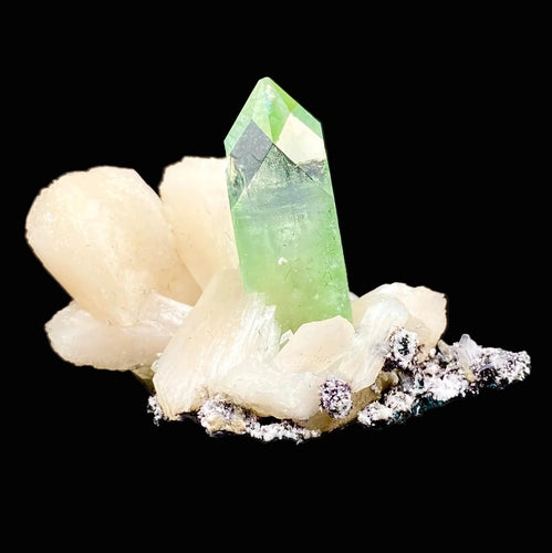 Gemmy Green Apophyllite with Stilbite in Chalcedony | Jalgaon India Rare Mineral Specimen DK85