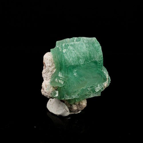 Apophyllite Green Cube on Chalcedony Natural Mineral Specimen # B 6388