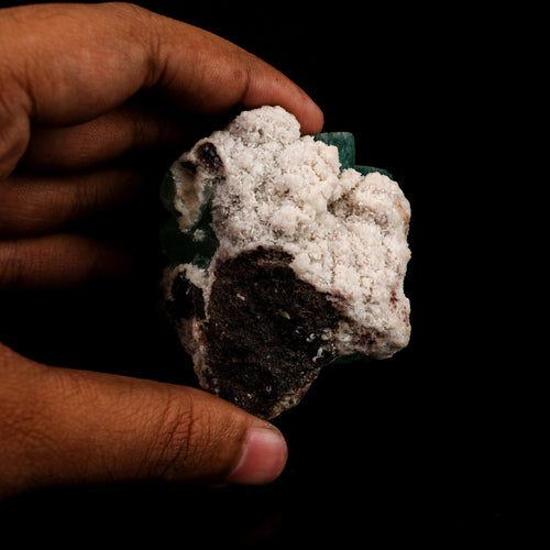 Apophyllite Green Cube on Chalcedony Natural Mineral Specimen # B 6388
