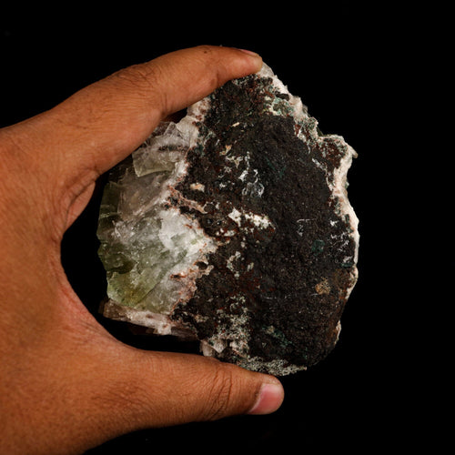 Apophyllite green cube with Stilbite Natural Mineral Specimen # B 6506
