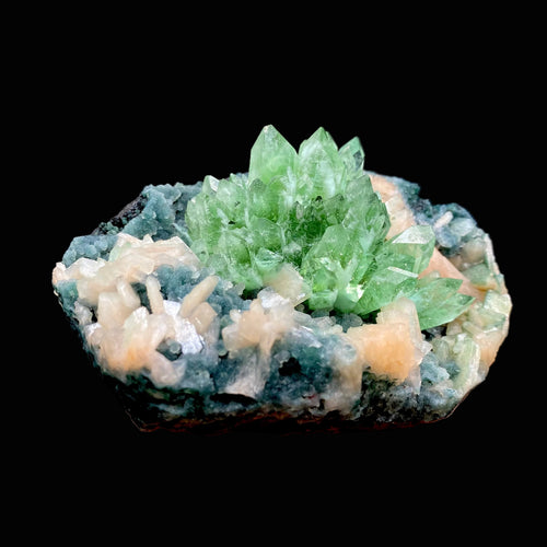 Apophyllite Green Flower on Chalcedony Natural Mineral Specimen # DK180