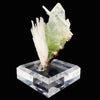 Rare Green Apophyllite with Scolecite on Custom Engraved Acrylic Base | Jalgaon, India Natural Mineral Specimen DK88
