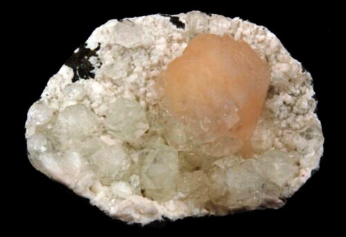Apophyllite with Stilbite on Chalcedony Natural Mineral Specimen# B 1629