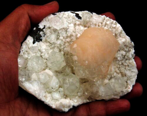 Apophyllite with Stilbite on Chalcedony Natural Mineral Specimen# B 1629