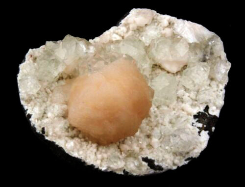 Apophyllite with Stilbite on Chalcedony Natural Mineral Specimen# B 1629