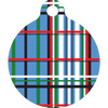 Tartan Plaid Blue HD Dog ID Tag
