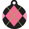 Pink Argyle HD Dog ID Tag