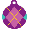 Purple Argyle Plaid HD Dog ID Tag