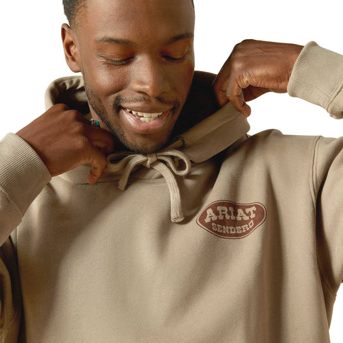Ariat Mens Sendero Slow Horses Graphic Hoodie – Relaxed Fit Brushed Fleece Pullover
