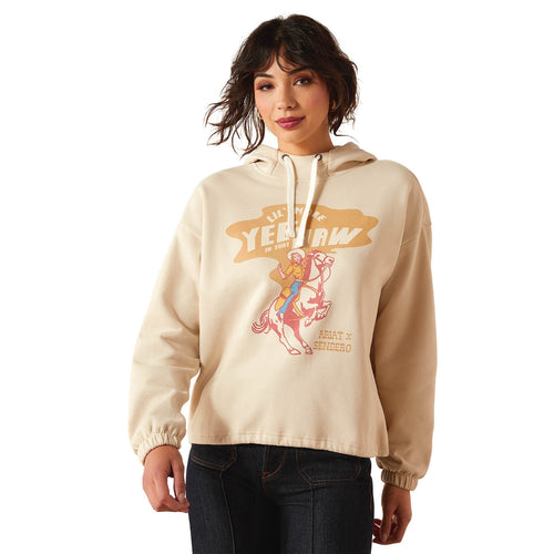 Ariat Womens Essential Sendero Yeehaw Oversized Graphic Hoodie – Casual Texas-Inspired Pullover