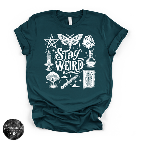 Stay Weird Tee | Alternative Graphic T-Shirt {WHITE DESIGN]