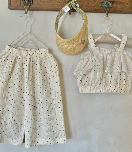 Fashion Personality Girl's Polka Dot Sling Suit