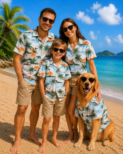 Matching Tropical Dog and Family Shirt For People