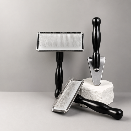 Black Pet Slicker Brush for Dogs and Cats