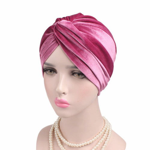 Autumn Winter Velvet Stretch Bandana Hat