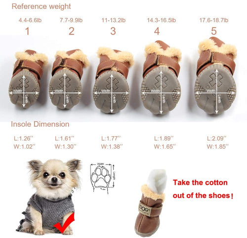 Dog Australia Waterproof Fleece-Lined Warm Dog Snow Boots