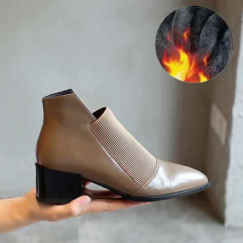 Cowhide Single Shoes Womens New Four Seasons Versatile