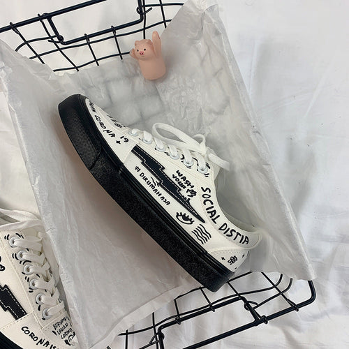 Japanese Little White Shoes Womens Spring Canvas Shoes