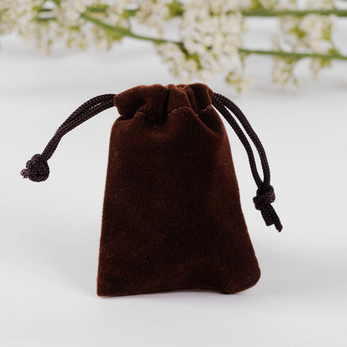 Flannel Drawstring Jewelry Solid Drawstring Pocket