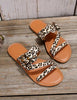Women's Plus Size Leopard Print Flat Open Toe Slippers