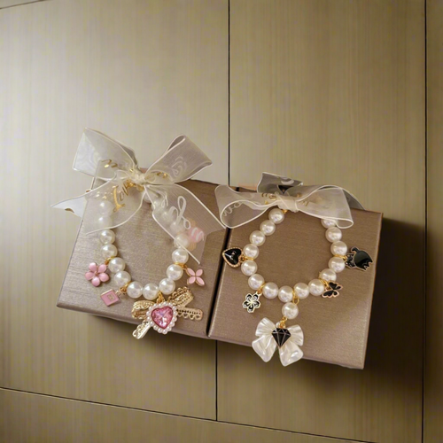 Pet Jewelry Accessories Fine Chic Pearl Beaded Necklace Bib Flower Bow Pendant Collar For Small Medium Dog Poodle Puppy Supplies