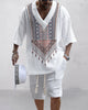 Casual Printing Suit Men's Summer Loose Short Sleeve T-shirt Shorts Set