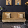 All-inclusive Silver Fox Velvet Armless Folding Sofa Bedspread