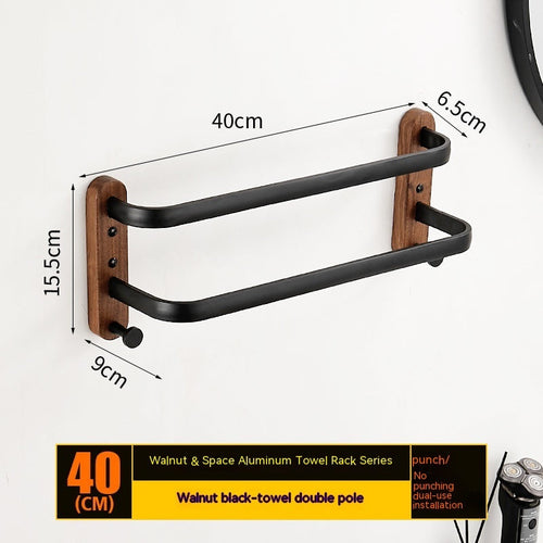 Solid Wood Towel Rack Wall Hanging Multi-bar