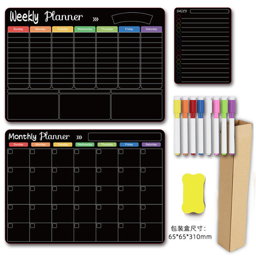 Calendar Magnetic White-board Wall Sticker Learning Schedule Refridgerator Magnets Message Board