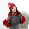 Winter Warm Wool Knitted Hat Scarf Gloves