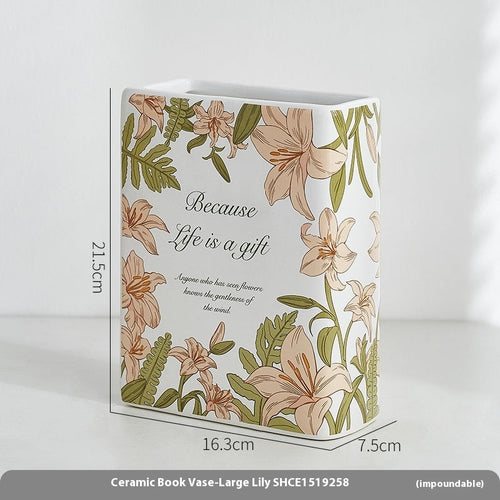Creative Modern And Simple Ceramic Book Vase Decoration Crafts