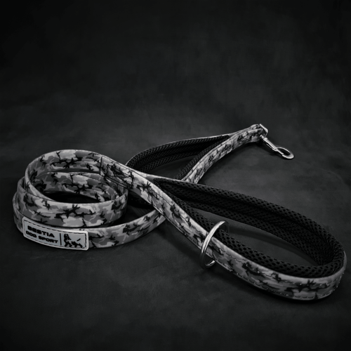 BESTIA DOG SPORT dual handle leash grey camo