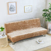 All-inclusive Silver Fox Velvet Armless Folding Sofa Bedspread