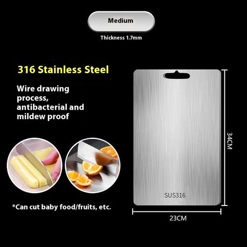 316 Stainless Steel Thickened Cutting Board Oversized Mildew-proof Household Kitchen Panel